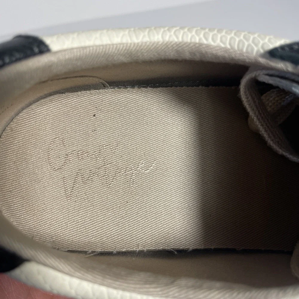 Crown Vintage Adelite Espadrille Beach Sneaker Women's 7.5M Leather‎ Black Cream